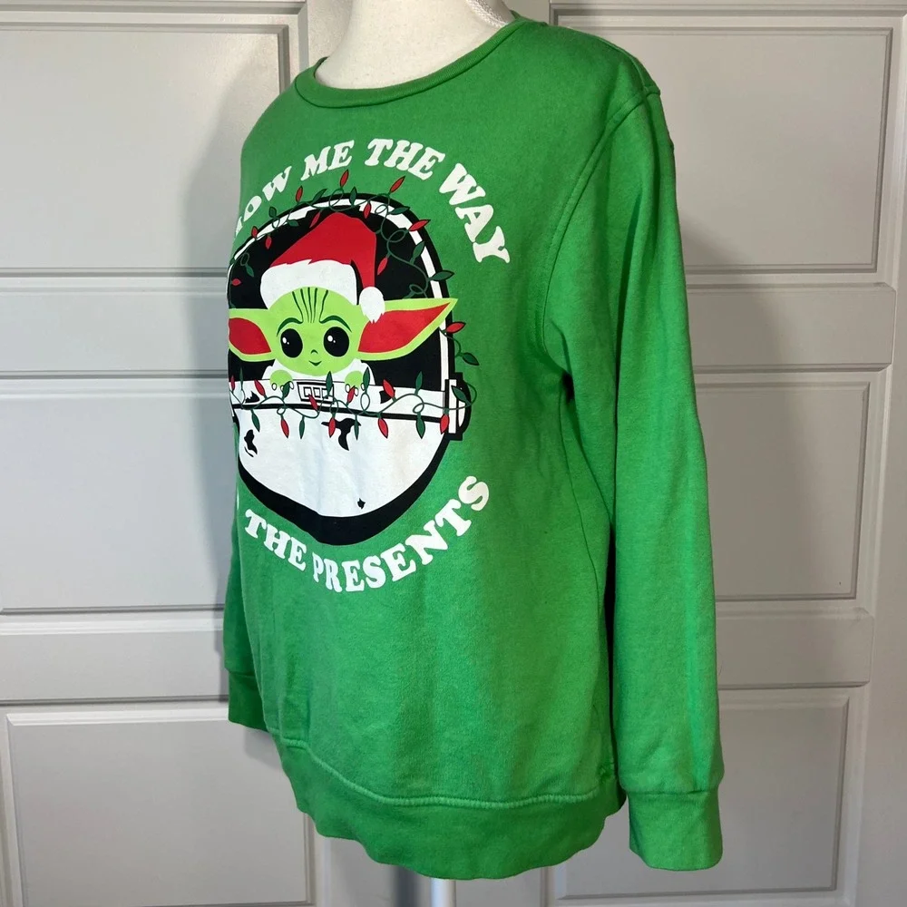 Star Wars Grogu Christmas Sweatshirt XL Green Show Me‎ The Way Presents Holiday